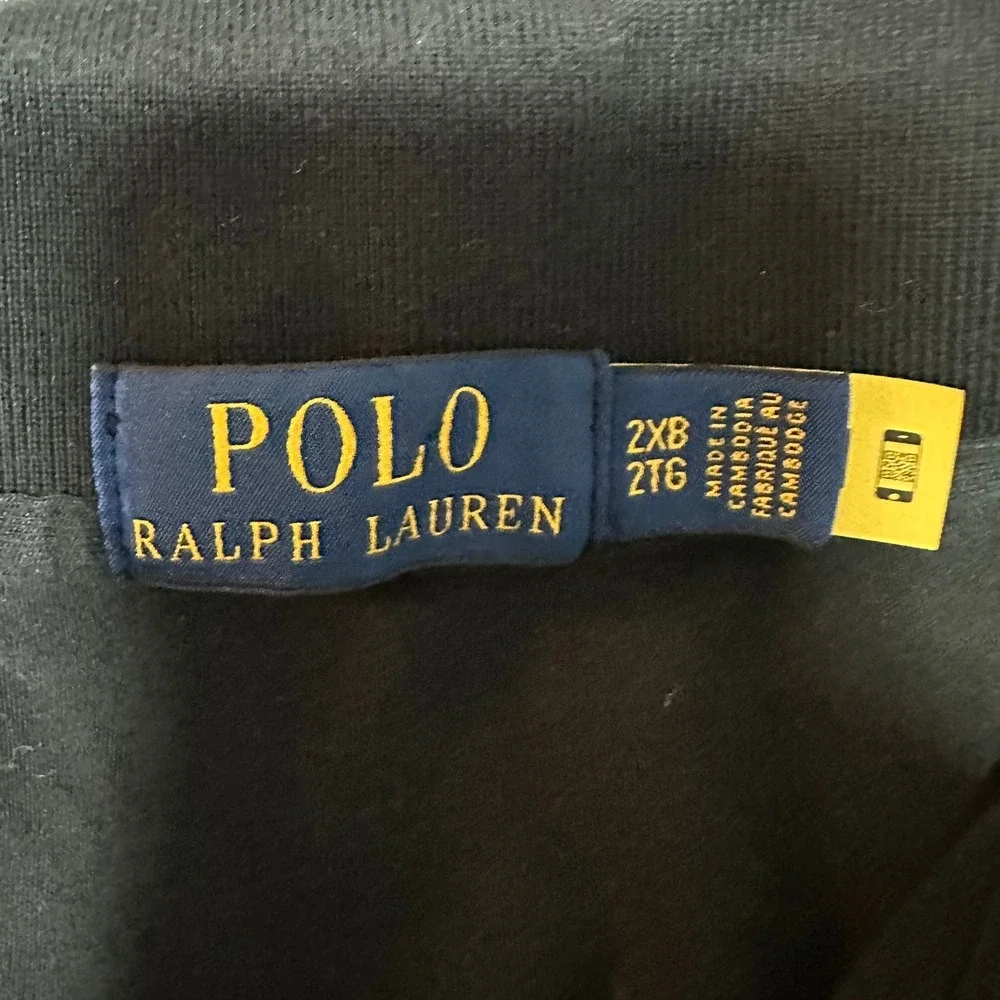Polo Ralph Lauren Mens Big & Tall 2XB Black Short Sleeve Classic Fit Polo Shirt